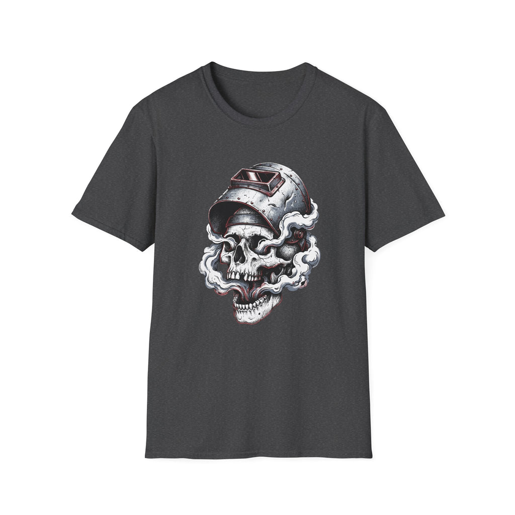 Welding Skull Graphic T-Shirt — Vintage Welder Helmet Design