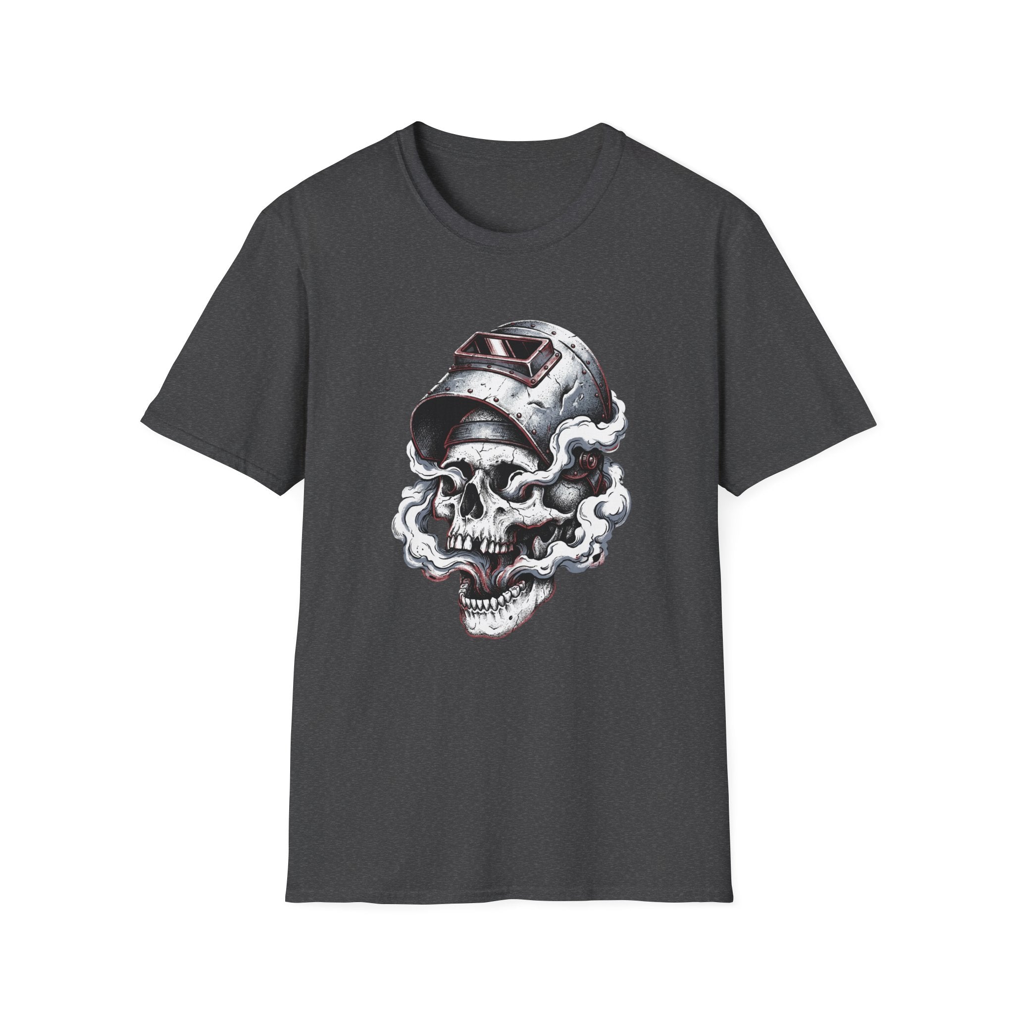 Welding Skull Graphic T-Shirt — Vintage Welder Helmet Design
