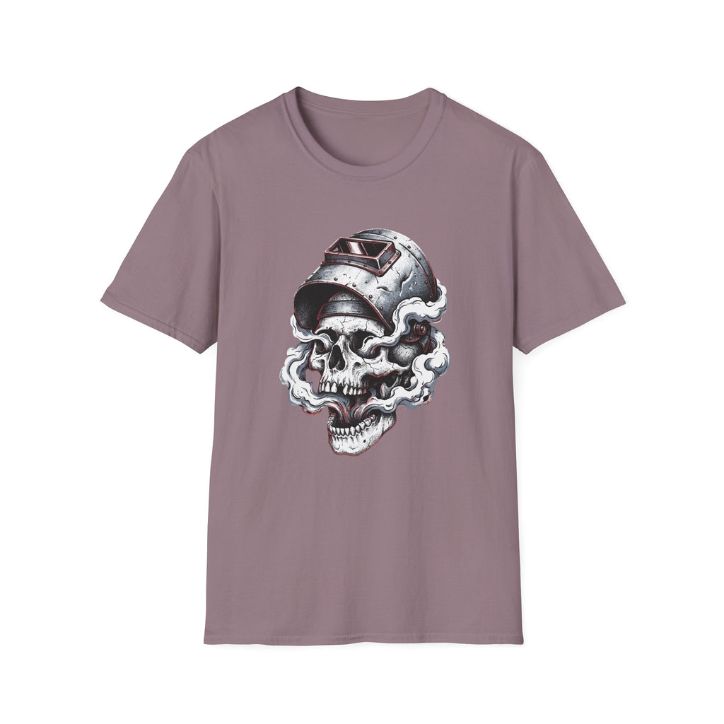 Welding Skull Graphic T-Shirt — Vintage Welder Helmet Design