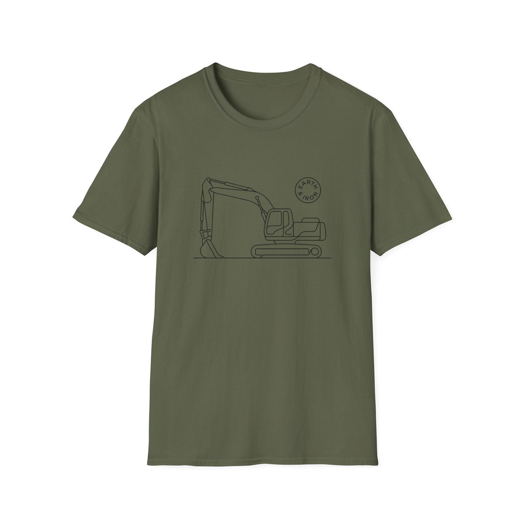 Excavator Line Art T-shirt