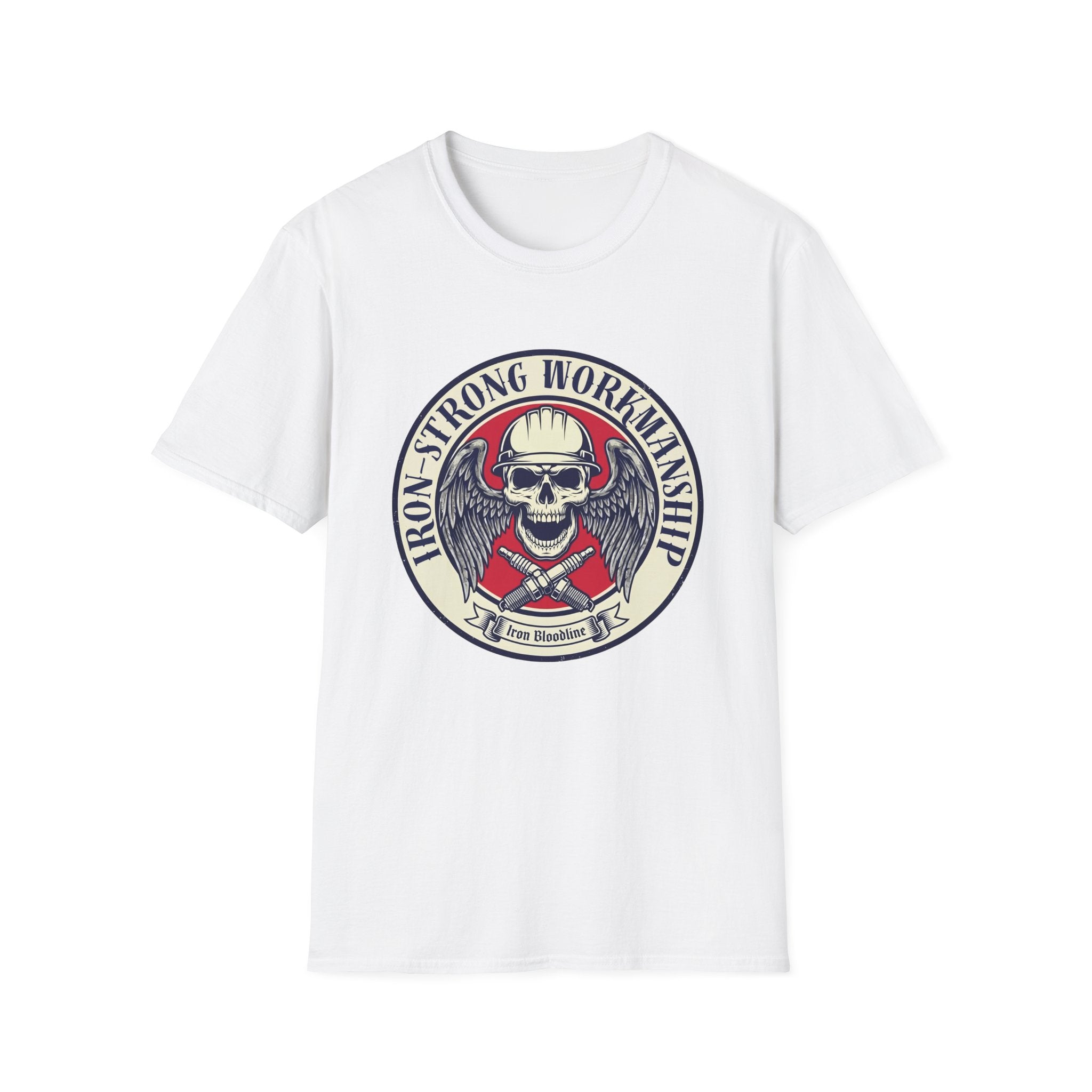 Iron Strong Workmanship Skull and Sparkplugs T-shirt