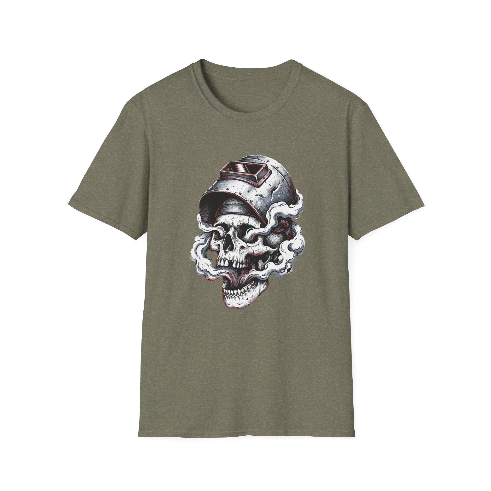 Welding Skull Graphic T-Shirt — Vintage Welder Helmet Design