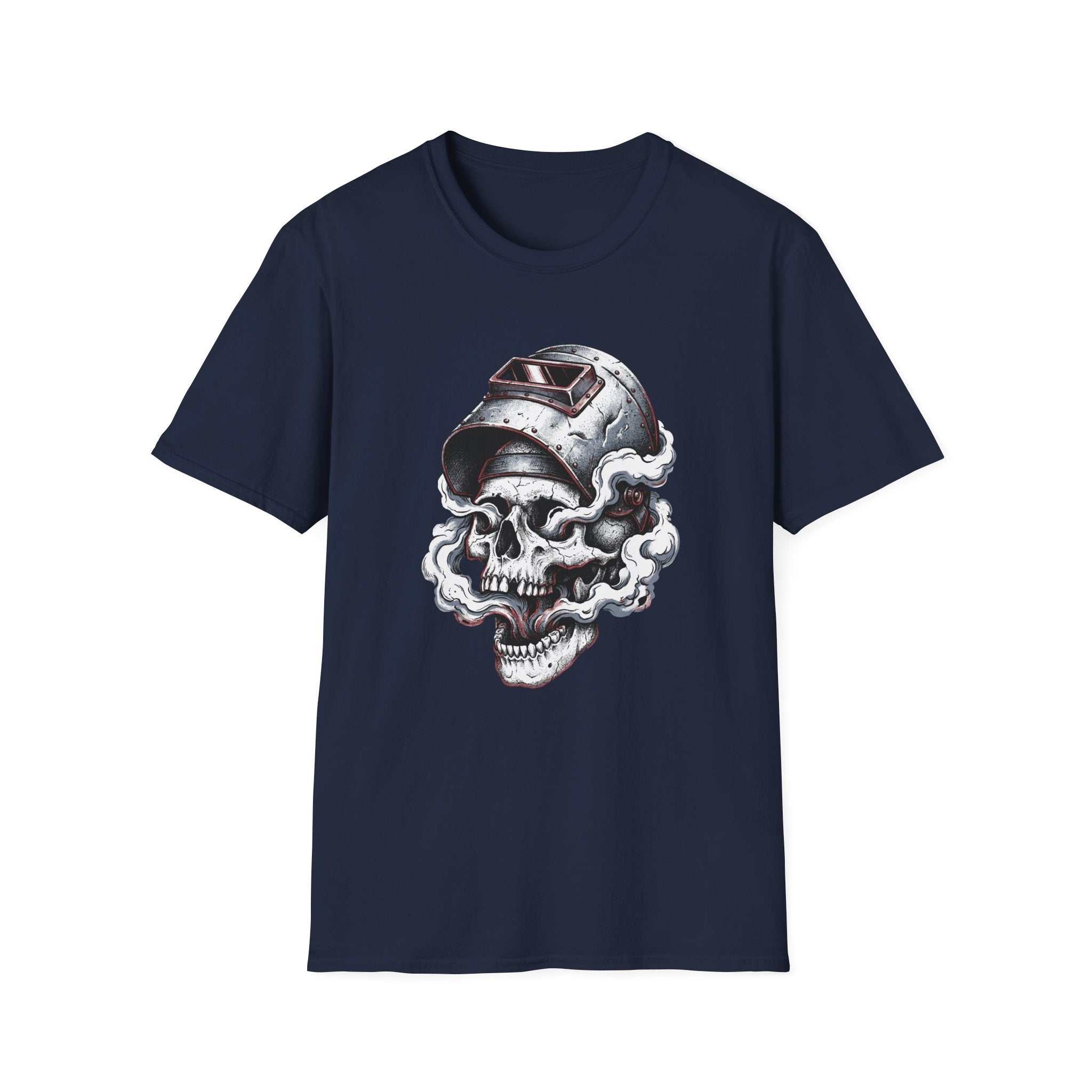 Welding Skull Graphic T-Shirt — Vintage Welder Helmet Design