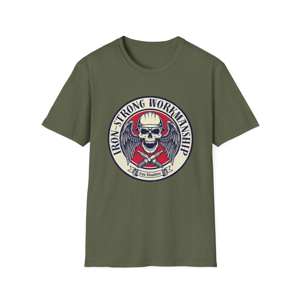 Iron Strong Workmanship Skull and Sparkplugs T-shirt