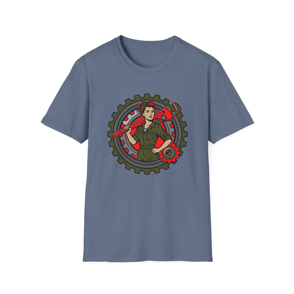 Woman in Trades Wrench T-shirt