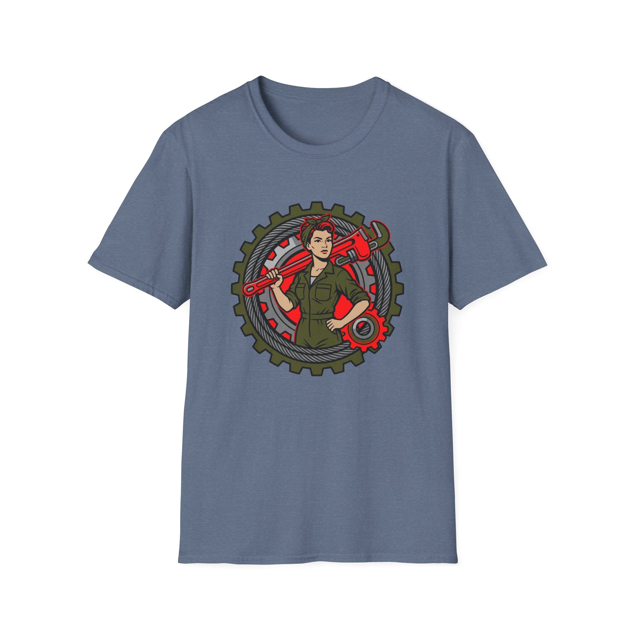 Woman in Trades Wrench T-shirt