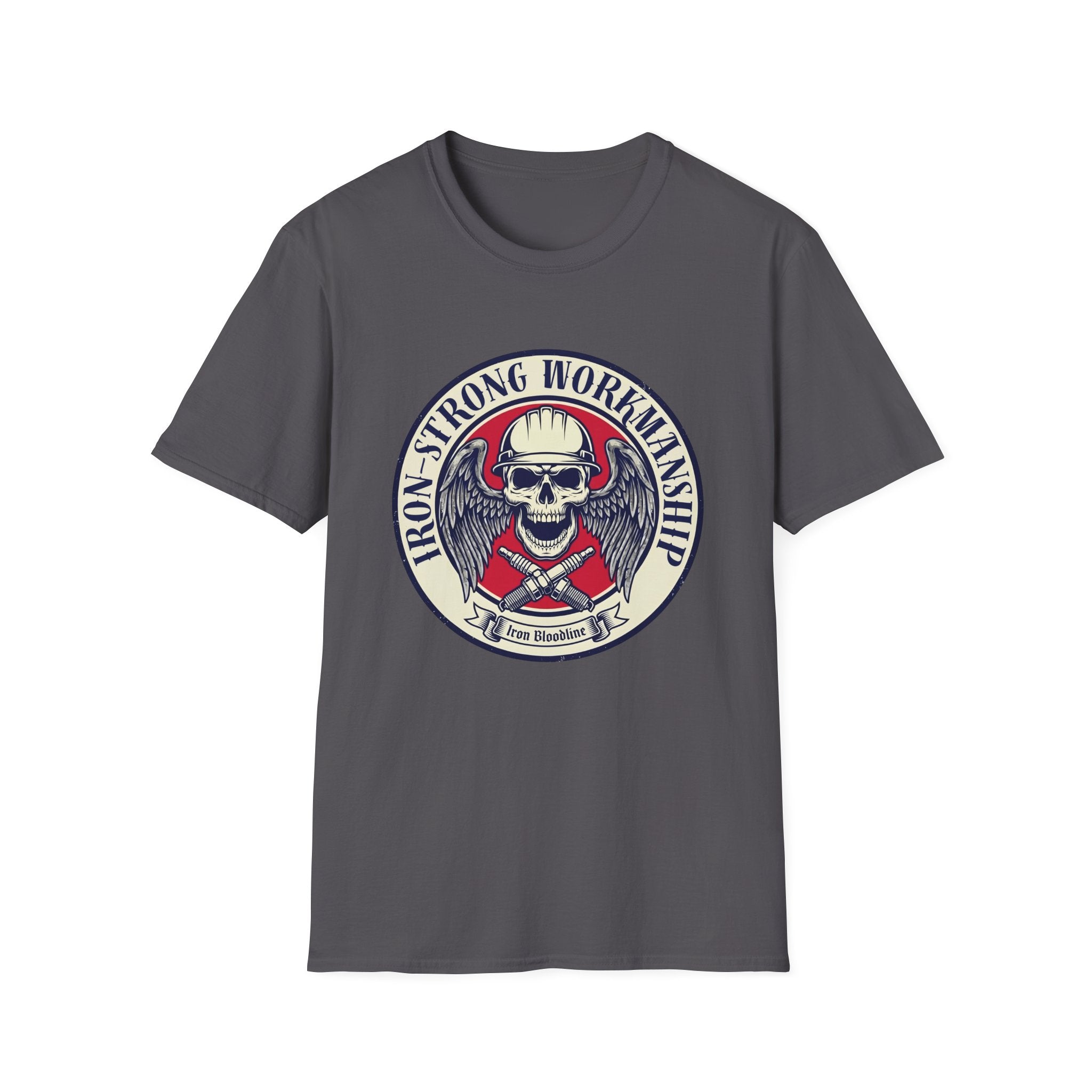 Iron Strong Workmanship Skull and Sparkplugs T-shirt