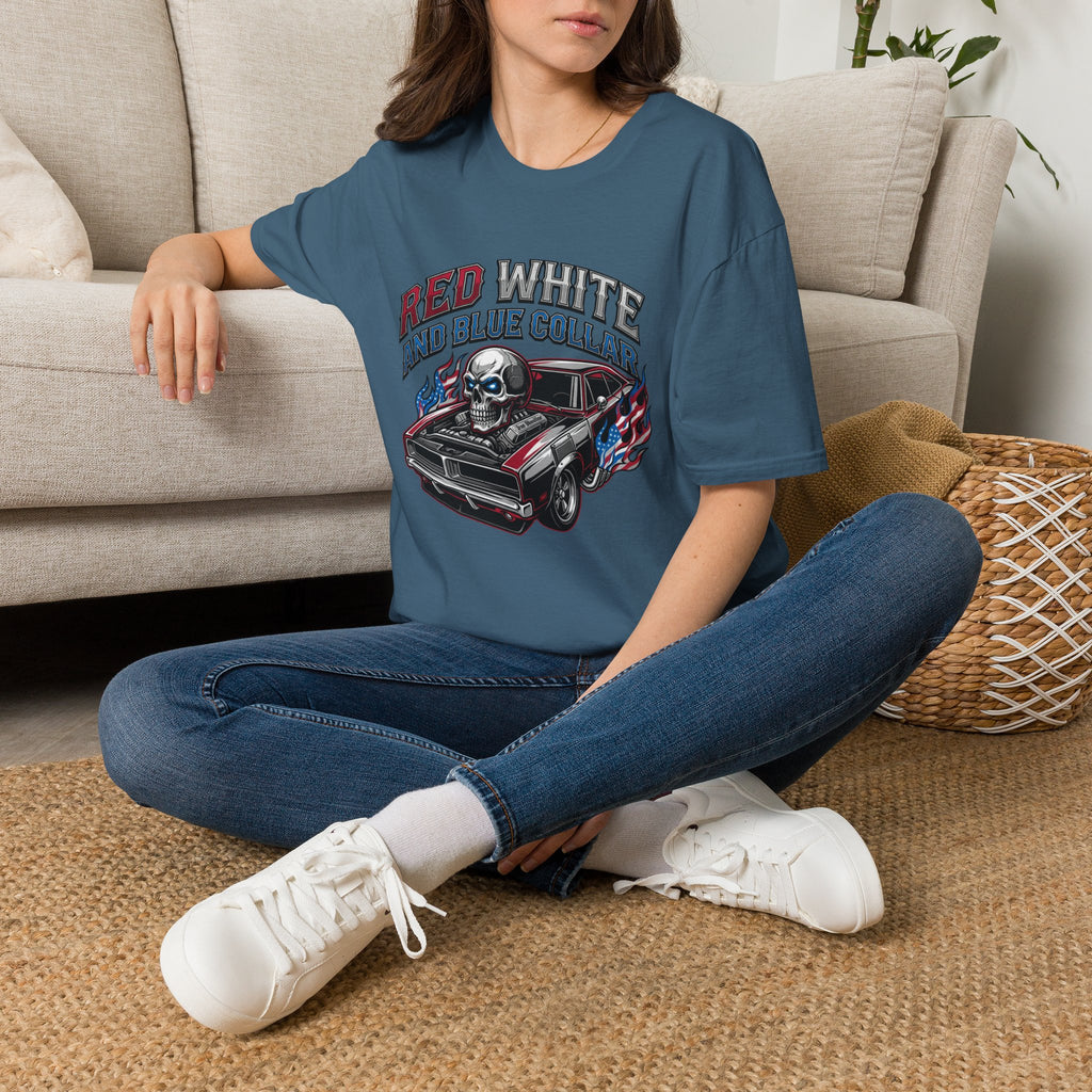 Red White Blue Collar T-shirt
