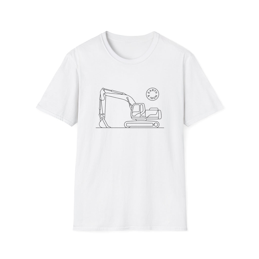 Excavator Line Art T-shirt