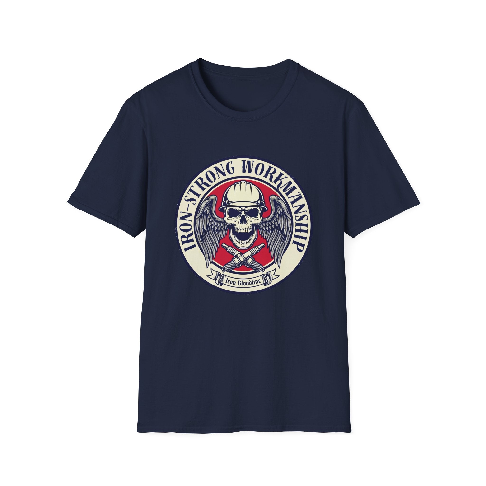 Iron Strong Workmanship Skull and Sparkplugs T-shirt