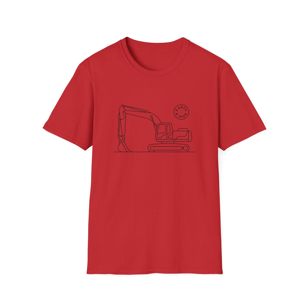 Excavator Line Art T-shirt
