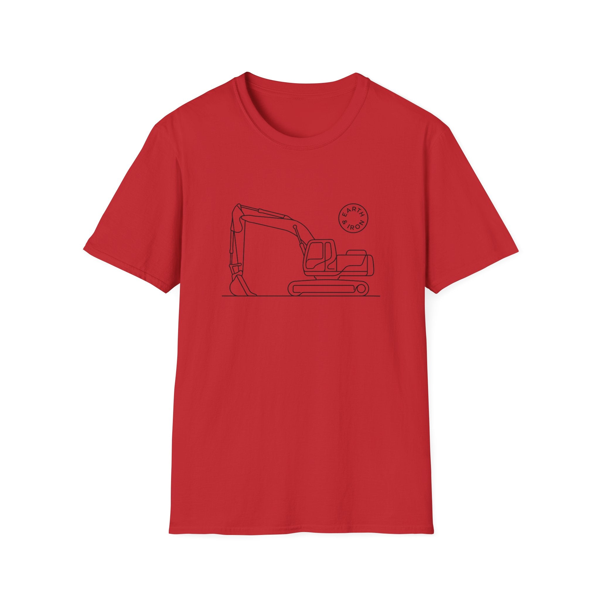 Excavator Line Art T-shirt