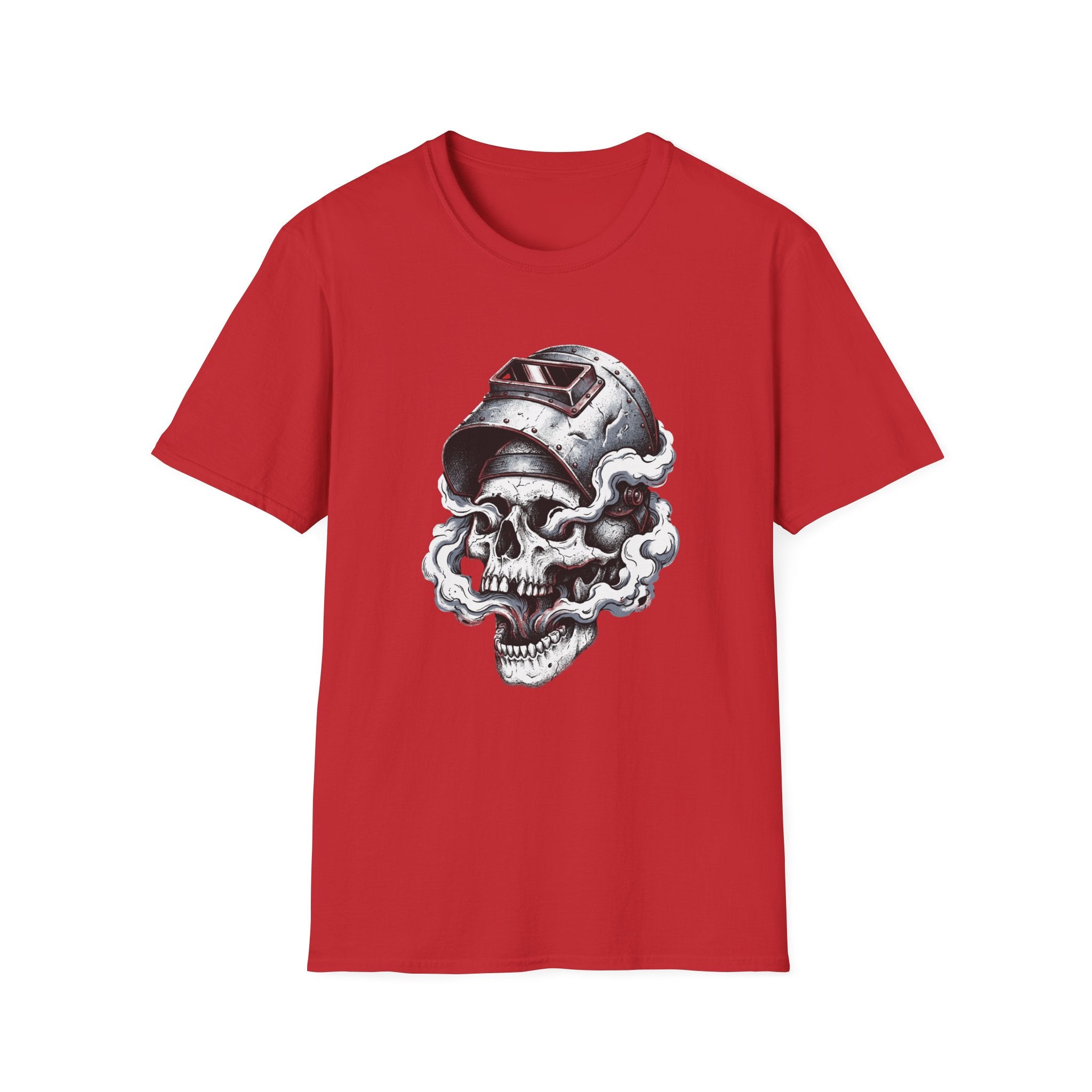 Welding Skull Graphic T-Shirt — Vintage Welder Helmet Design