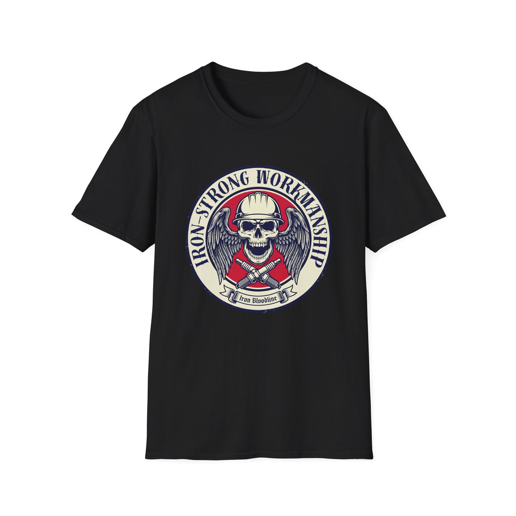 Iron Strong Workmanship Skull and Sparkplugs T-shirt