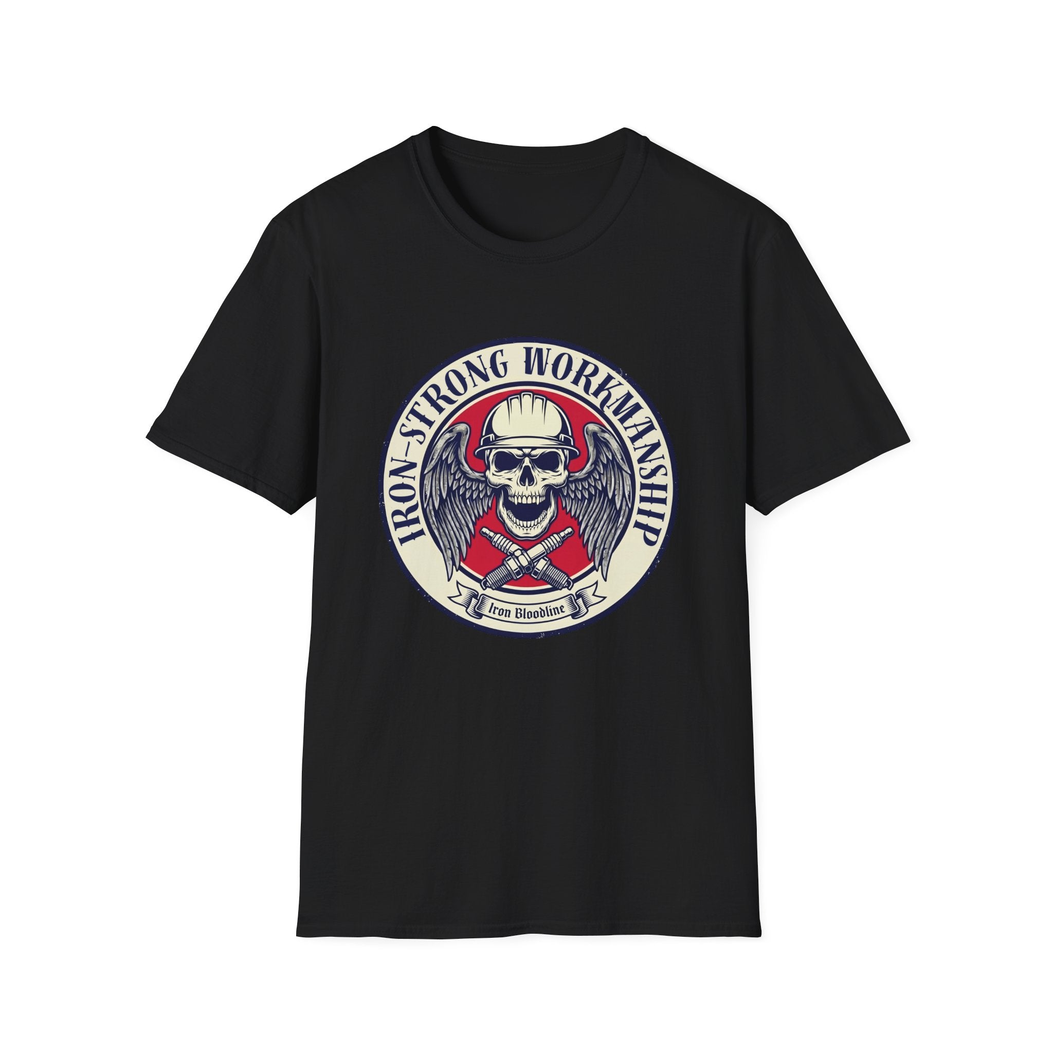 Iron Strong Workmanship Skull and Sparkplugs T-shirt