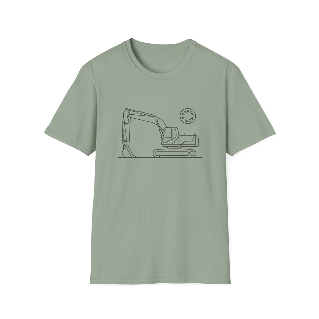 Excavator Line Art T-shirt