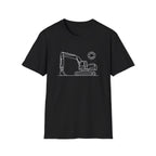 Excavator Line Art T-shirt