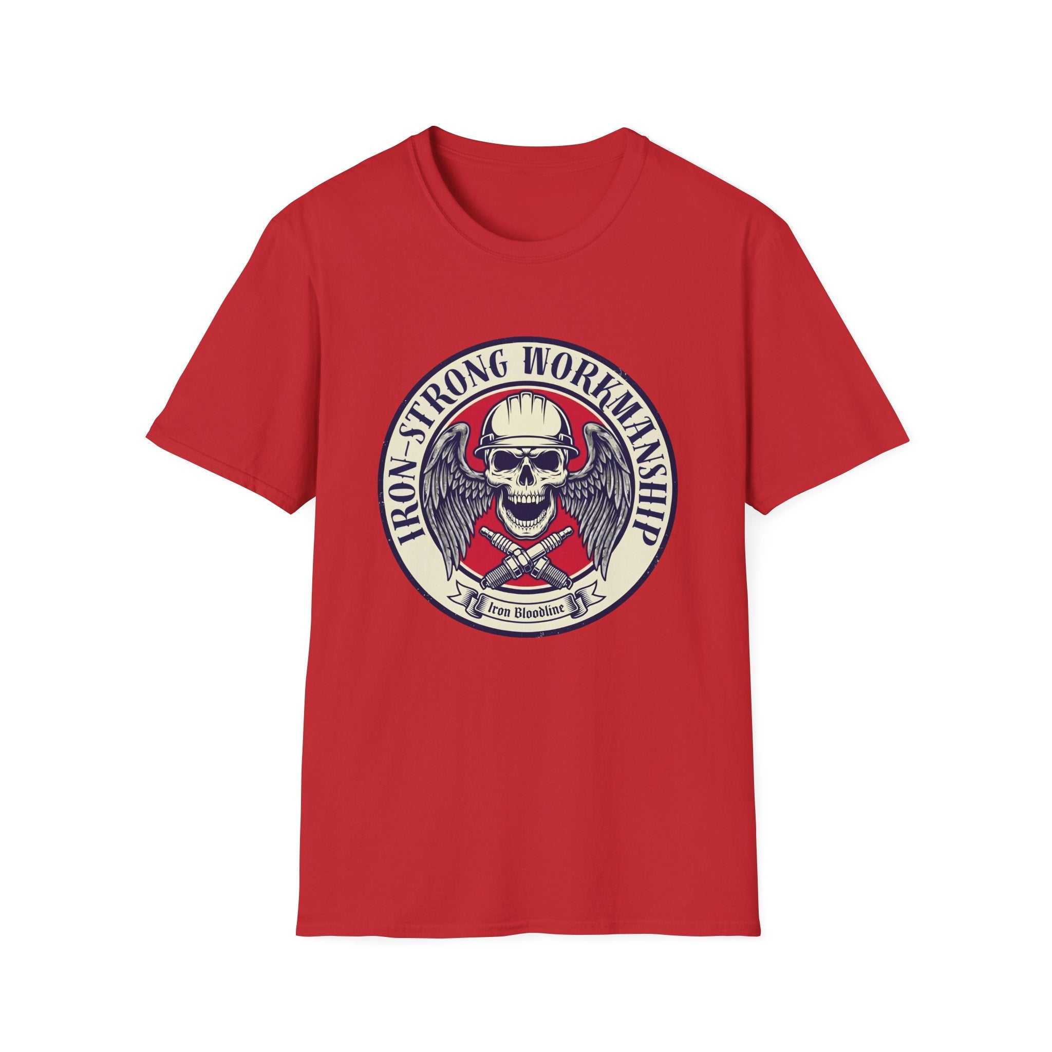 Iron Strong Workmanship Skull and Sparkplugs T-shirt