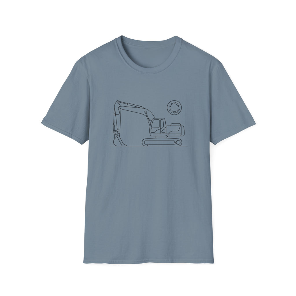 Excavator Line Art T-shirt